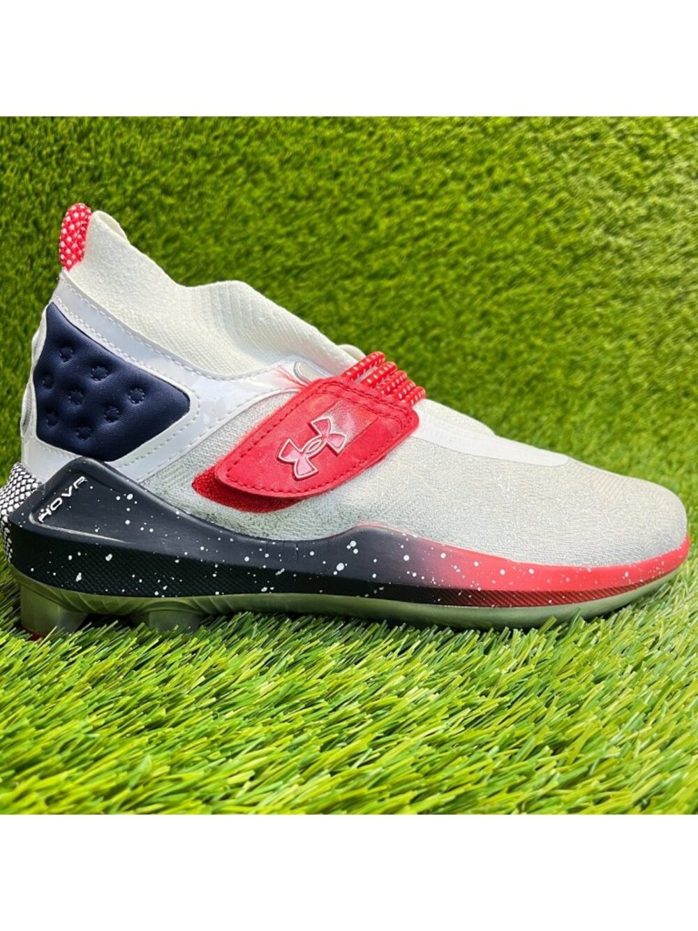 Under Armour Bryce Harper 8‎ Low ST USA Mens Size 7 White Red Baseball Cleats